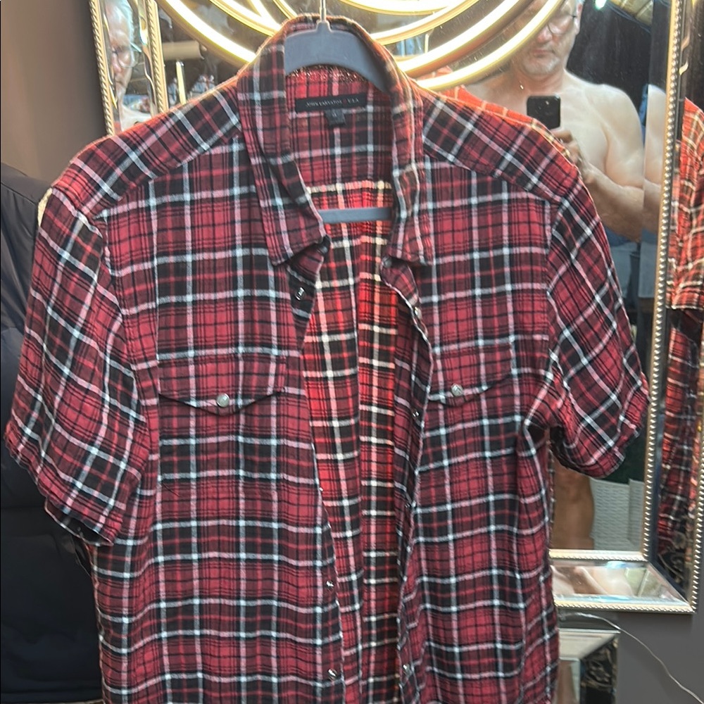 Men's Red Plaid Shirt